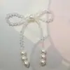 Suéter Broche de Perlas y Lazo Vestido Traje Ramo Accesorios de Abrigo Colgante Moda Dulce Decoración de Ramillete