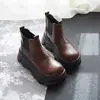 Botines Chelsea para mujer con plataforma añadida, colección otoño/invierno 2026, forrados de felpa, botines, estilo británico, de suela gruesa, botines de moda, botines adelgazantes