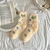 Calcetines hasta la pantorrilla para Otoño e Invierno, Lindos Calcetines para Casa y Dormir para Mujer, Estilo Terciopelo de Visón Nube, Engrosados, Cálidos, Calcetines de Piso de Felpa