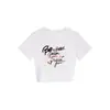 Camiseta Retro Americana de Gola Redonda e Manga Curta para Mulheres, Nova Tendência de Verão com Estampa de Letras, Slim Fit