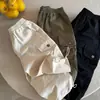 Pantalones para Niños 2026 Otoño Nuevas Llegadas Niños y Niñas Color Sólido Bolsillos Pantalones Cargo Bebé Cordón Puños Pantalones Tendencia Niños