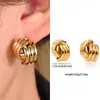 Novos Brincos de Aço Inoxidável com Design Exclusivo e Toque de Luxo, Estilo Minimalista Moderno e Simples, Joias Douradas para Venda por Atacado