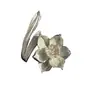 Anillo de Narciso Chino Nuevo de Plata S925 para Mujer Estilo República de China Vintage Plata Lisa Anillo de Cola de Flor Esmerilada Anillo Abierto para Dedo