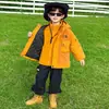 Conjunto de duas peças de jaqueta acolchoada de inverno para meninos, estilo coreano, corta-vento estiloso e espesso para crianças, adequado para crianças pequenas e médias, qualidade de exportação