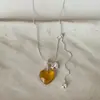 Versátil para el Viaje Color Amor Tirar Collar Largo Simple Temperamento Único Personalidad Única Moda Accesorios para Colgar en el Cuello para Mujer