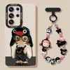 Funda de teléfono de muñeca para niña adecuada para Samsung S26ultra silicona s25plus con cadena para colgar s24 alto valor estético 23 juegos