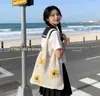 Bolsa de Palha Tecida Estilo Férias na Praia 2026 Nova Bolsa de Ombro Bolsa Tote de Palha Tecida de Verão Bolsa Tecida à Mão de Grande Capacidade