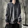 Camiseta fina com gola V rasgada e mangas compridas para homens, caimento relaxado, top casual solto e oversized com design vintage para outono