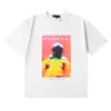 Camiseta de Manga Corta de Alta Calidad Rhude Diamante Color Sólido Estampado de Letras para Hombre y Mujer, Nueva de Verano 2024