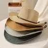 Sombrero de Paja Plegable Británico Transpirable Parasol Pesca Sombrero de Ala Ancha Sombrero Grande de Mezclilla para Hombre Moda de Verano para Exteriores