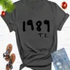 Moda europea y americana 2025 1989ts camiseta redonda simple estampada para hombre y mujer europea y americana