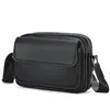Venta Directa de Comercio Exterior Bolso Cruzado para Hombre de Cuero Genuino Gran Capacidad Tipo Solapa Bolso de Hombro de Cuero Curtido Vegetal Bolso de Hombro de Moda para Hombre Tendencia