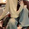 Suéter de gola alta estilo coreano, pulôver casual para mulheres, novo modelo outono e inverno, blusa base de malha com manga morcego irregular para mulheres