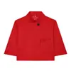 Roupas Europeias e Americanas para Mulheres Transfronteiriças Aliexpress Venda Quente Moda Jaqueta Curta Solta Gola Alta Branca Preta Vermelha Sudeste Asiático