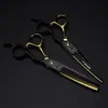 Tesoura para Cabeleireiro Naipson Tipo Rolamento Ouro Negro, Tesoura para Cortar Cabelo, Tesoura Reta, Tesoura para Franja, Tesoura Desbastadora