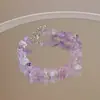 Pulsera Irregular de Amatista Blanca Cristal Blanco Aguamarina Pulsera Irregular de Grava Pulsera de Círculo Único Linda para Niñas Venta al por Mayor