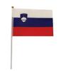 Bandeira da Eslovênia bandeira acenando bandeira de mão haste de plástico poliéster impressão dupla face fábrica direta para amostra