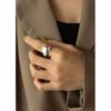 Anel oval brilhante elegante de moda francesa design feminino senso de design nicho latão banhado a 18K anel aberto ajustável