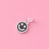 Cuentas de cara sonriente de plata S925, accesorios de epoxi, pulsera de cuerda trenzada con cuentas hechas a mano, cuentas sueltas de color, material de joyería