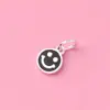 Cuentas Separadoras Cara Sonriente de Plata S925 Accesorios de Pegamento Cuerda de Cuentas Tejida a Mano DIY Pulsera Material de Joyería de Cuentas Sueltas Coloridas