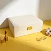 Caja de Joyería para el Hogar Más Vendida con Cerradura en América del Norte, Regalo para Niñas, Caja de Almacenamiento para Pulseras, Exquisita Caja de Joyería de Doble Capa para Anillos y Pendientes