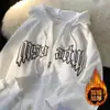 Sudadera Gruesa de Terciopelo Estilo Retro Americano Otoño e Invierno para Hombre, Chaqueta Casual Versátil para Hombre, Sudadera Holgada Adelgazante para Hombre