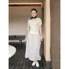 Saia Modeladora Mmc Dition para Mulheres Primavera e Verão 2026 Novo Estilo Saia Longa Elegante de Alta Qualidade Saia Evasê Saia Evasê
