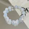 2025 Novo Bracelete de Lótus de Jade Branco Bracelete de Cristal Nicho Alto Padrão Luxo Acessível Exquisito Estilo Fada Bracelete