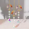 Pingente Sino de Vento Pegador de Sol de Cristal Pedra de Cristal Pegador de Sonhos Ornamento Decoração de Casa Enfeites Atacado