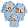 Camiseta de Manga Corta de Algodón Puro con Zodiaco de Año Nuevo, Atuendo de Paz y Alegría, Ropa Infantil de Algodón Fino, Ropa para Parejas y Familias, Ropa de Verano, Uniforme para el Nuevo Curso