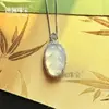 Péndulo de Hoja Verde Hielo de Calcedonia Natural Más Vendido en Transmisión en Vivo, Ramas Doradas en Forma de Hoja y Hojas de Jade, Péndulo de Ágata Chapado en Plata 925 al por Mayor