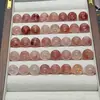Cristal de Morango Natural com Pequenas Imperfeições e Manchas Pretas, Brincos Pingente Pequenos, Acessórios para Pulseiras Atacado