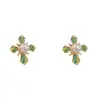 Pendientes de botón de cruz de circón y perla de moda francesa Diseño versátil para el uso diario Super brillantes Pendientes pequeños