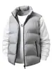 Chaleco Ligero para Hombre de Invierno con Cuello Alto Acolchado Cálido Chaqueta Cardigan Talla Grande Chaleco Holgado Ropa de Algodón Chaqueta Exterior con Cremallera