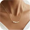 Amazon Moda Collar de Perlas Individuales y Múltiples Más Vendido para Mujer Cadena Sencilla de Doble Capa para Clavícula Juego de Joyería