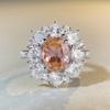 Anel de prata esterlina S925 aquamarine feminino diamante completo luxo incrustado diamante de alto carbono zircônia Europa e Estados Unidos transfronteiriço live cor tesouro atacado