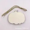 Peças Esculpidas em Forma de Abóbora de 10cm em Vários Estilos para Decorações de Halloween e Ação de Graças, Peças de Madeira Pintadas para DIY com Corda, em Estoque