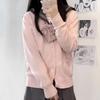 Cardigan de Tricô de Cor Sólida com Decote em V Estilo Colegial Japonês Uniforme JK Estilo Escolar Versátil Casaco de Manga Longa Primavera e Outono Feminino