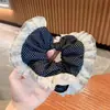 Scrunchie de Renda com Bolinhas de Temperamento Gentil Vintage Elástico de Cabelo de Alta Qualidade Corda para Coque de Cabelo Faixa de Cabelo