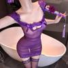 Camisola Sexy de Renda com Laço, Malha Vazada Transparente que Cobre o Quadril, Lingerie Sexy para Meninas com Alças 2337