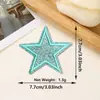 Novo Estilo Patch Bordado de Estrela de Cinco Pontas com Glitter, Acessórios para Roupas e Malas Quentes de Venda Transfronteiriça, Patch Decorativo para Passar