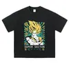 Directo del fabricante: Camisetas de manga corta estilo vintage, desgastadas y oversized, con estampados grandes de personajes de manga y anime, adecuadas para ventas transfronterizas