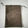Bolsa de Tecido Veludo Cinza Dupla Face Atacado Bolso com Aba para Fone de Ouvido Calça com Cordão Bolsa de Armazenamento de Joias Bolsa de Embalagem para Joias com LOGOTIPO Imprimível