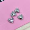 Accesorios de joyería sencillos con forma de corazón de diamantes de cristal y aleación que combinan con todo, accesorios para el cabello DIY, fundas para teléfono móvil, accesorios para zapatos con agujeros