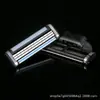 Aparelho de barbear manual de três lâminas para homens, aço inoxidável, cabeça de lâmina de aço fino substituível, suporte para aparelho de barbear facial