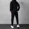 Conjunto de cárdigan deportivo casual para hombre Primavera y Otoño Nuevo Holgado con Capucha Cremallera Suéter Conjunto de Dos Piezas