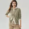 Cárdigan de cachemira de alta calidad con cuello polo para mujer, con un diseño de un solo botón, una sensación suave y cómoda, un corte favorecedor y una silueta versátil y estilizada