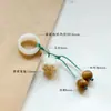 Acessórios para Anel de Corrida Bodhi Acessórios para Pulseira Pequeno Jade Branco Natural Raiz de Bodhi Pingente Ruyi Lótus Pingente de Borla