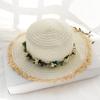 Sombrero de Paja Sombrero de Sol para Mujer Protección Solar Exterior Corona Sombrero de Copa Plana para Salir Sombrero de Playa Marítimo Plegable Sombrero de Sol