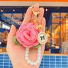 Llavero hecho a mano de lana tejida, llavero terminado, cadena para teléfono móvil, colgante de rosa de ganchillo, regalo hecho a mano, venta al por mayor